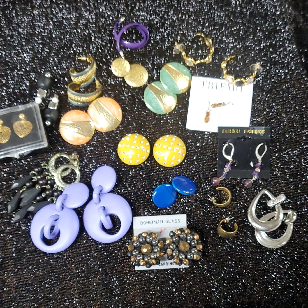 Purple And Gold Earrings